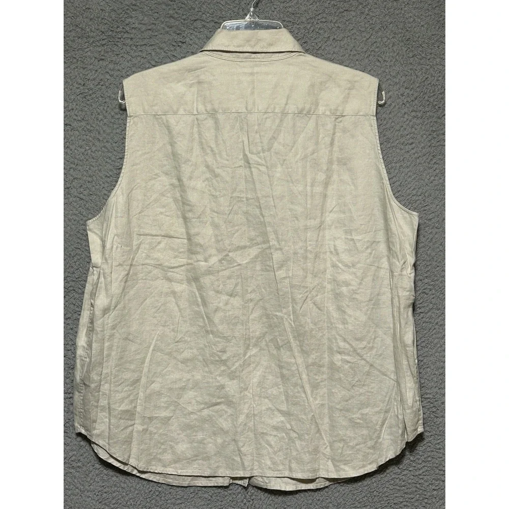 Lauren Ralph Lauren Womens 1X 100% Linen‎ Vest Minimalist Lightweight Beach